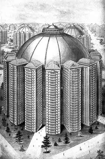 Gillette’s utopian design he called ‘Metropolis’ from his book, The Human Drift (1894).  In this book Gillette outlines how the city would function with a perfect and equal economic system and why the city should be located near Niagara