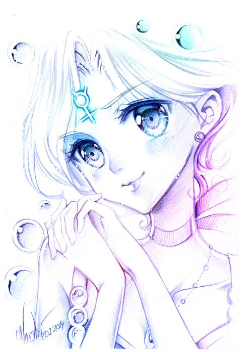 Just another little sketch of my Sailor Moon fanart series. I love to draw Sailor Merkury ♥