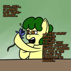 stormsurgeanswers:  &ldquo;I think I know which pony I really ticked off… Thanks for the help, Peony.&rdquo; ((Sorry guys, I meant to have more context here, but I’m even sicker today than I was yesterday. So yeah, I did cut a few corners and make