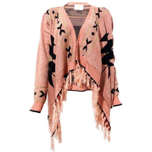 ZLYC Women Vintage Fashion Knitted Aztec Blanket Wrap Multifunctional Cardigan ❤ liked on Polyvore (