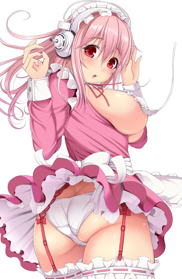 ecchievement:  Maids/Super Sonico, requested by an anonymous. Follow for more at
