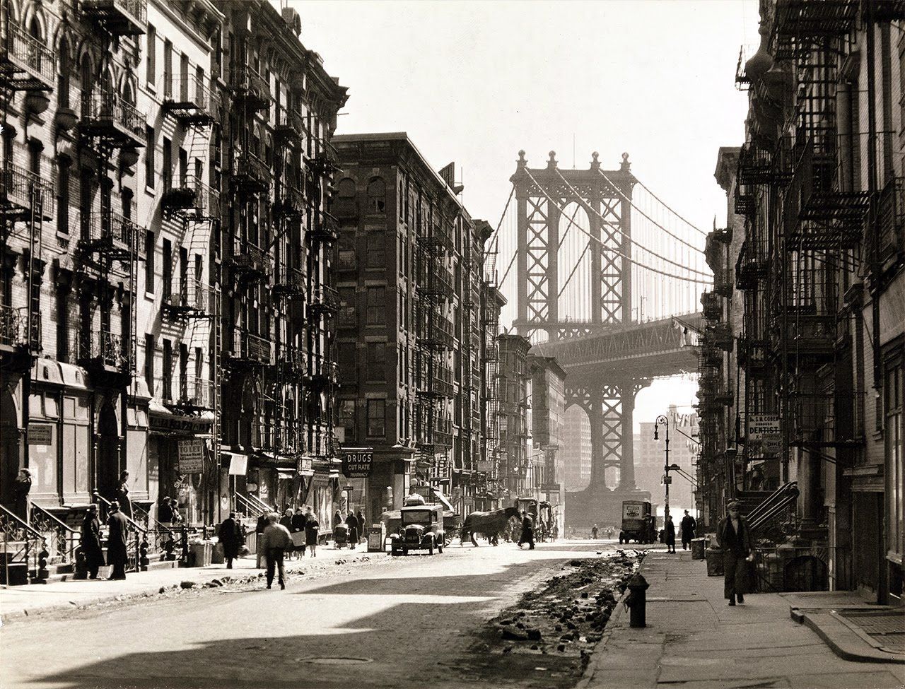 back-then: Pike and Henry Street. New York City March 6th, 1936  Photo: Berenice