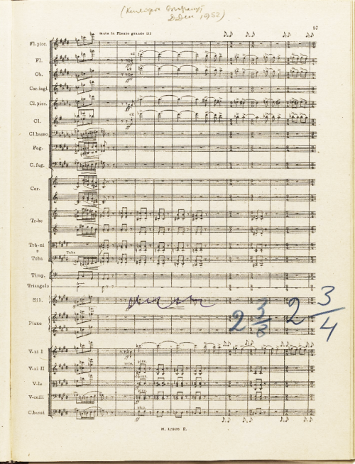 barcarole:Shostakovich’s score of his Seventh Symphony, autographed and inscribed twice: To de