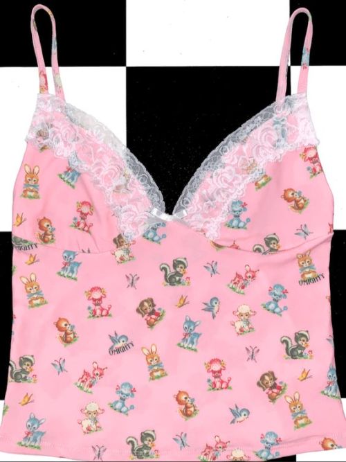 Cassie Find: “Baby Animals Lace Cami in Pink” from O Mighty | $50.00