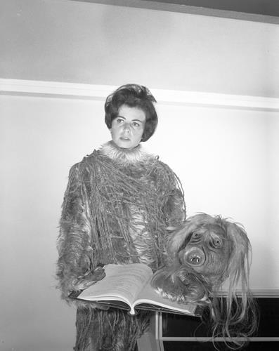 This Time Were Looking At Publicity Photos From The Man Trap With Sandra Gimpel In And Out Of Her Costume.