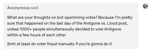 @antigone Fandom Are We Actually Fucking Doing This.