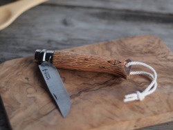 miscadventuresco:  New products! We have two different sizes of these perfectly customised Opinels by Julie Ponge of French design due, Blanc/Blanc. Both sizes feature a carbon steel blade with a ring locking mechanism and proudly bear the MA diamond