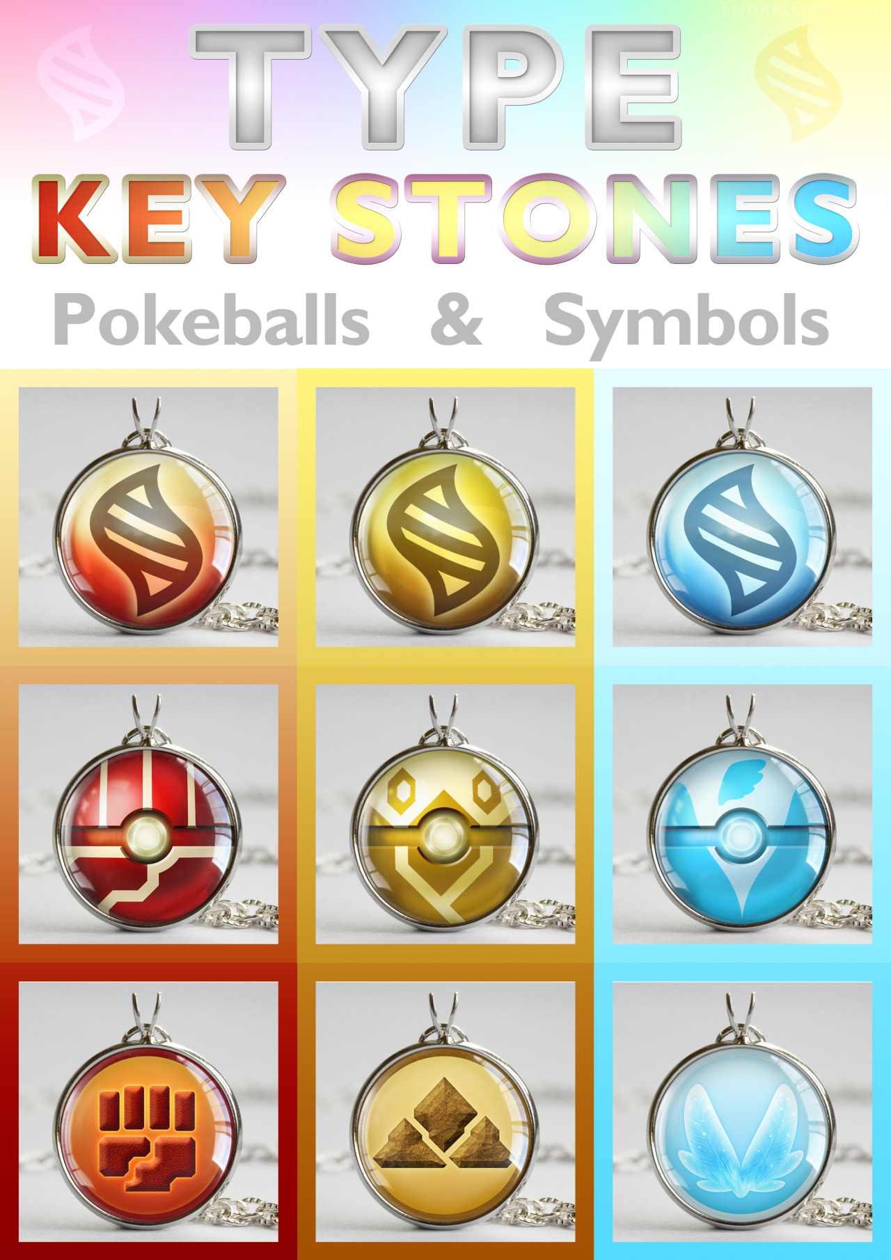 X 上的Trinket Geek：「Pokemon Type Symbol Pendants!