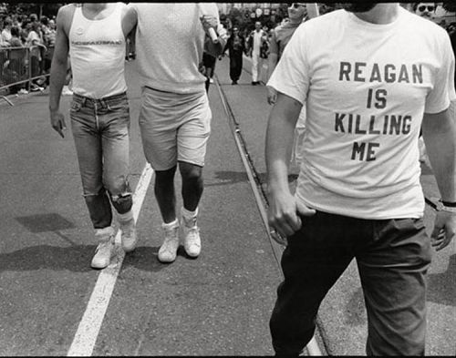 lgbt-history-archive:“Reagan Is Killing Me,” Gay and Lesbian Freedom Day, San Francisco, California,