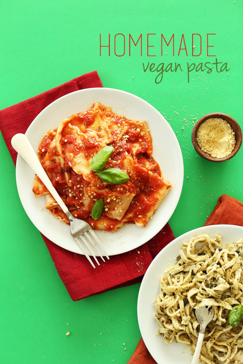 Homemade Vegan Pasta 2 cups semolina flour or unbleached all purpose flour ¾ cup white whole 