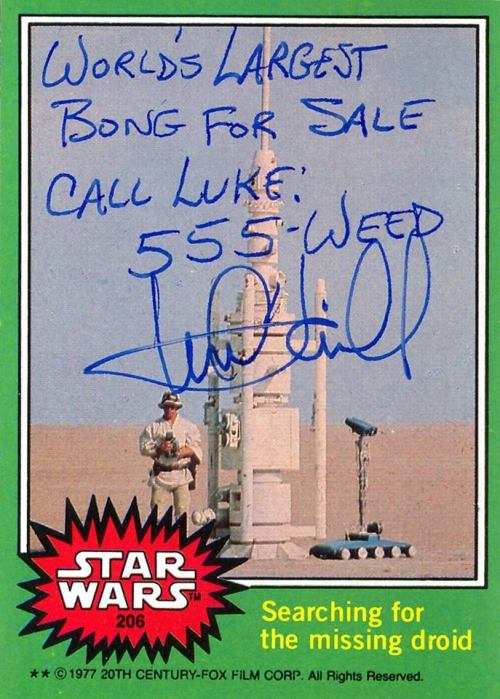 logic-and-art:  theinturnetexplorer:  Mark Hamill Autographs  feenex 