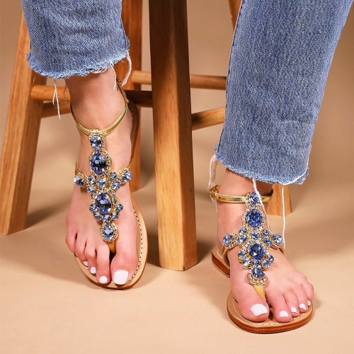 Sexy, leather and jeweled sandals for a goddess.