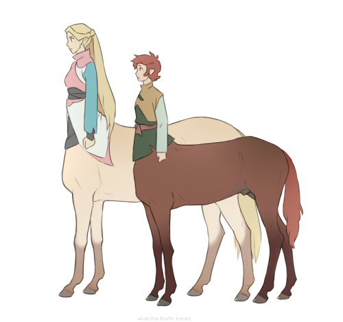 Hey!! I went digging and found my quick figuring-em-out taur draws for Romelle and Bandor. According