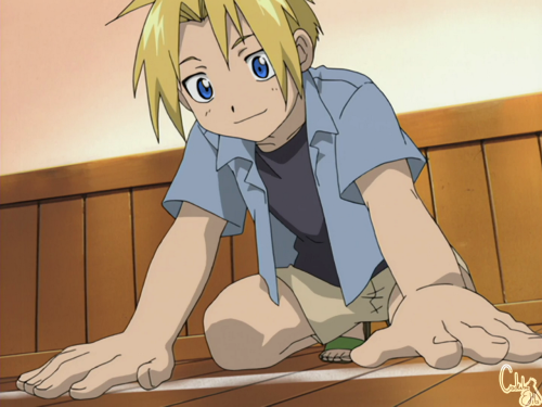 Edward and Alphonse Elric with blue eyes - Fullmetal Alchemist 03 Ep 03 & Ep 51   Requested by A