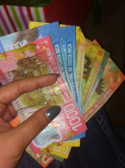 Costa Rican money for my trip! The 2000 colones