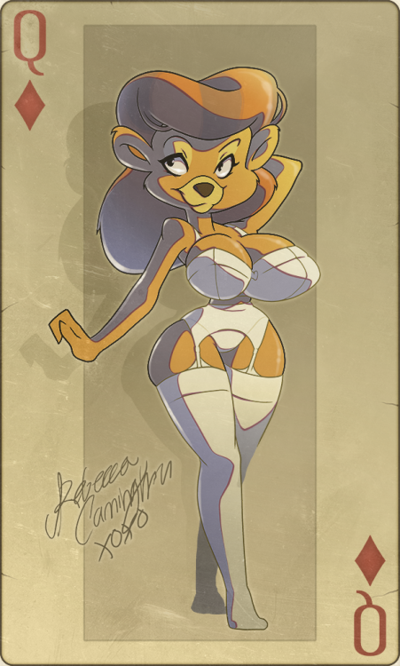 billybaphomet:  The lovely Rebecca Cunningham in the style of a vintage pinup, Check out my FA page for more http://www.furaffinity.net/user/billybaphomet/ 