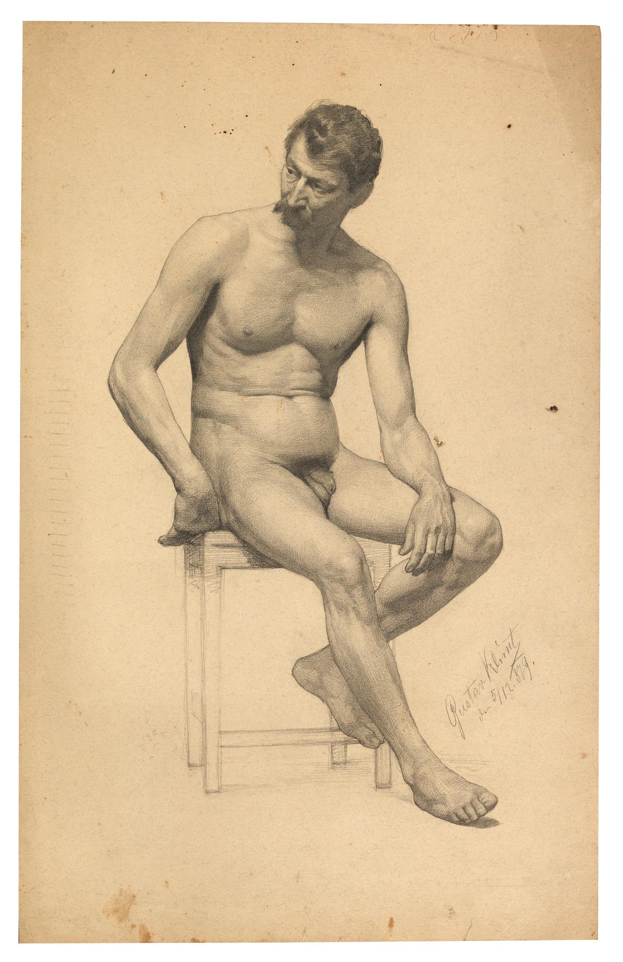 thunderstruck9:  Gustav Klimt (Austrian, 1862–1918), Seated male nude, looking