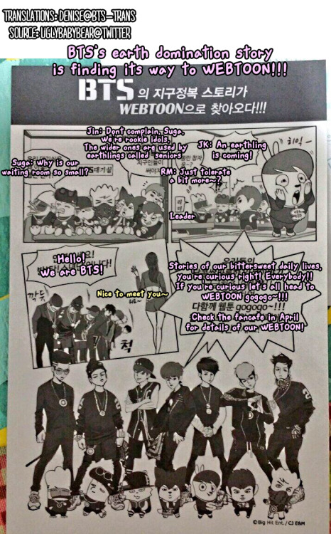 BTS’s <Earth Domination Stories> WEBTOON coming in April!Click here for bigger picture