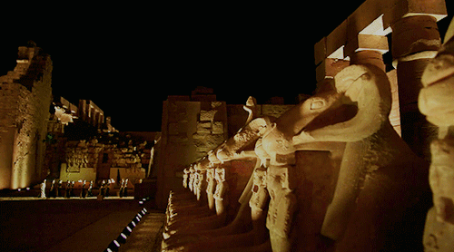 ancientegyptdaily:The barques of Amun, Mut, and Khonsu, leaving Karnak Temple of their way to Luxor 