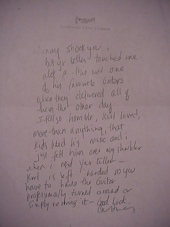 bleachygriffin: After Kurt died Courtney gave away his fender mustang to a sick child