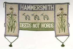 furtho:   Women’s Social &amp; Political Union’s banner promoting women’s suffrage, London, c1910 (via here)   