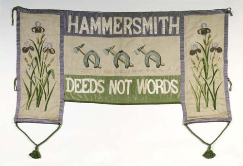 furtho:   Women’s Social & Political Union’s banner promoting women’s suffrage, London, c1910 (via here)   