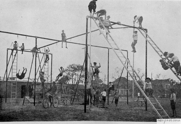 sixpenceee:  School playground equipment in the year 1900. Those were simpler times.