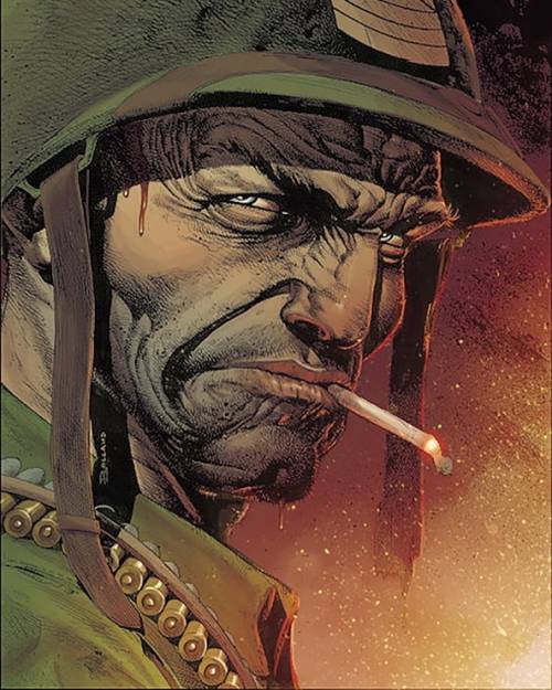 Sgt Rock by Brian Bolland and colors by me. #sargent #army #comicbooks https://www.instagram.com/p/B