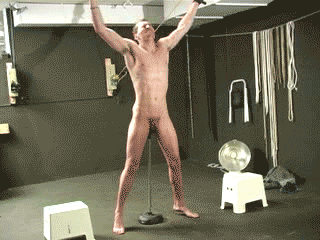 kinkythingsilike:  boundhung:  Drew impaled  This impalement predicament gave me
