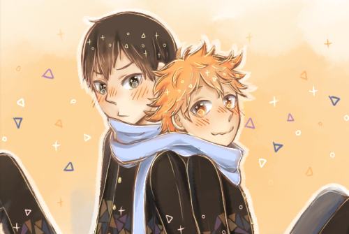 pierrotsdrawer:  ‘Kageyama-kun are you BLUSHING?’ 'IT’S THE COLD, BOKE HINATA.’