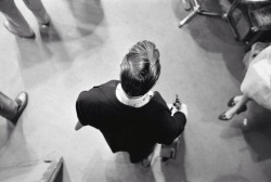 elvisanddenise:  Elvis’ pompadour as seen from a stairwell  Wertheimer 1956 