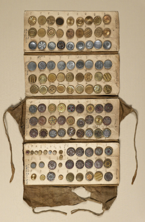 Sales Book Of Sample Buttons, late 18th–early 19th century. France. Via Cooper Hewitt.