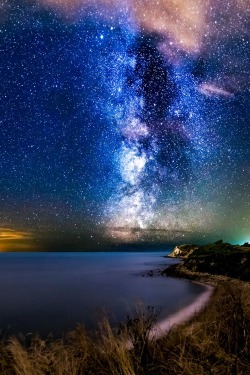 natura-ekos:  Lights of France Side By Side With The Milky Way by “Chad Powell”