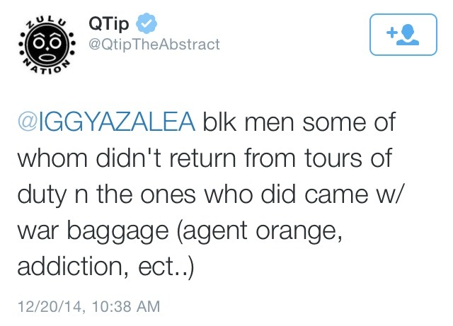 illumahottie:  QTip is going intellectually IN on Iggy right now. 