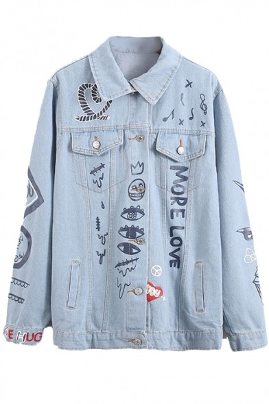humorkingfun:  Denim Coat &amp; Jacket Blue Two Piece In One  Light Blue Cartoon