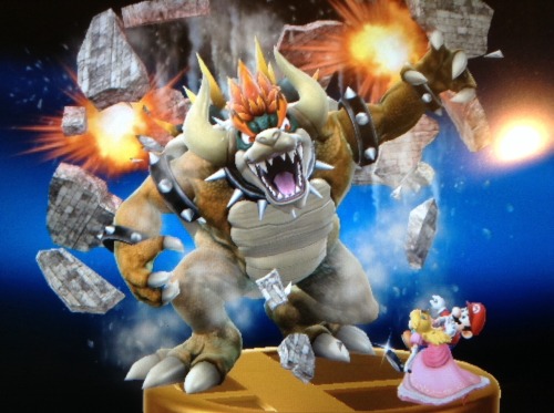 thealbooty:PEACH PUSHING MARIO’S ASS OUT OF THE WAY GETTING READY TO FIGHT GIGA BOWSER WITH ONLY A P