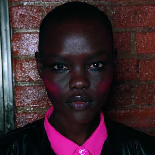 versacegods:Grace Bol @ Jeremy Scott Spring 2012 Backstage
