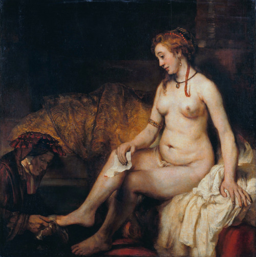 alaspoorwallace:Rembrandt (Dutch, 1606-1669), Bathsheba with David’s Letter, 1654. Oil on canvas, 142 x 142 cm; Musée du Louvre  