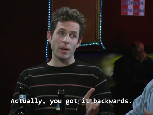 tumblinwithhotties:  Dennis (Glenn Howerton) enough oral education…let’s step into the bedroom and move this to clinical studies. Although some form of oral would continue there.