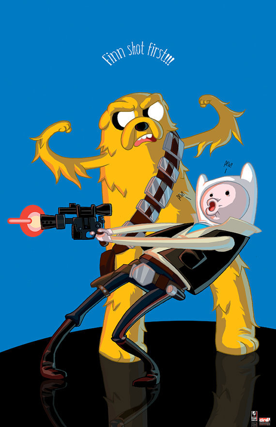 pixalry:  Adventure Time   Star Wars Mashup - Posters by Dre Lopez Available for