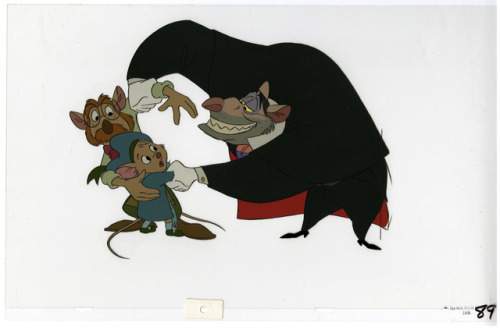 talesfromweirdland:Concept art (and one animation cel) of Ratigan, the villain in Disney’s The Great