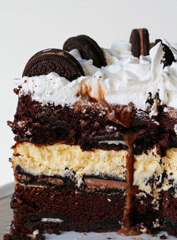 fullcravings:Oreo Cheesecake Cake*coma*
