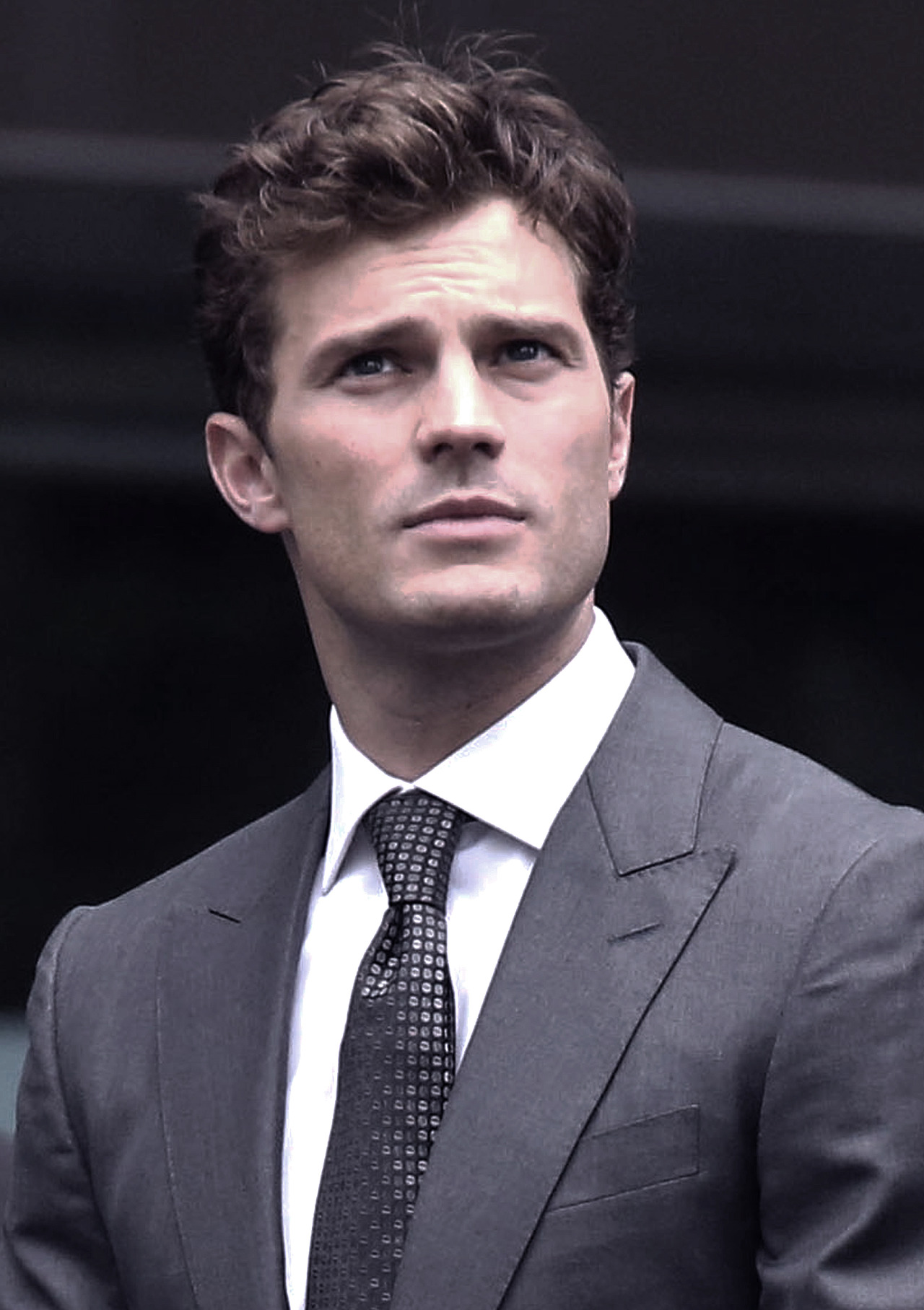 Jamie Dornan on set of Fifty Shades of Grey in...