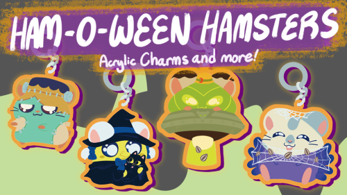 I’ve launched a Ham Ham Halloween Kickstarter!I’ve designed 16 cute hamster keychains to help get ev