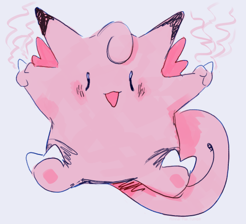 tropicalsteppe:clefable is my favorite pokemon. its got cute useless wings and a cute cinnamon role 