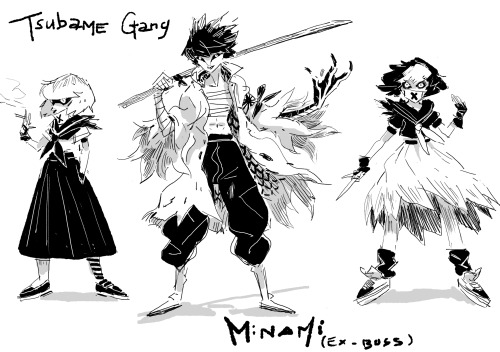 “Black Cat Alley” early designs.Character doodles for the first 3 chapters of my series for Chaud Ne