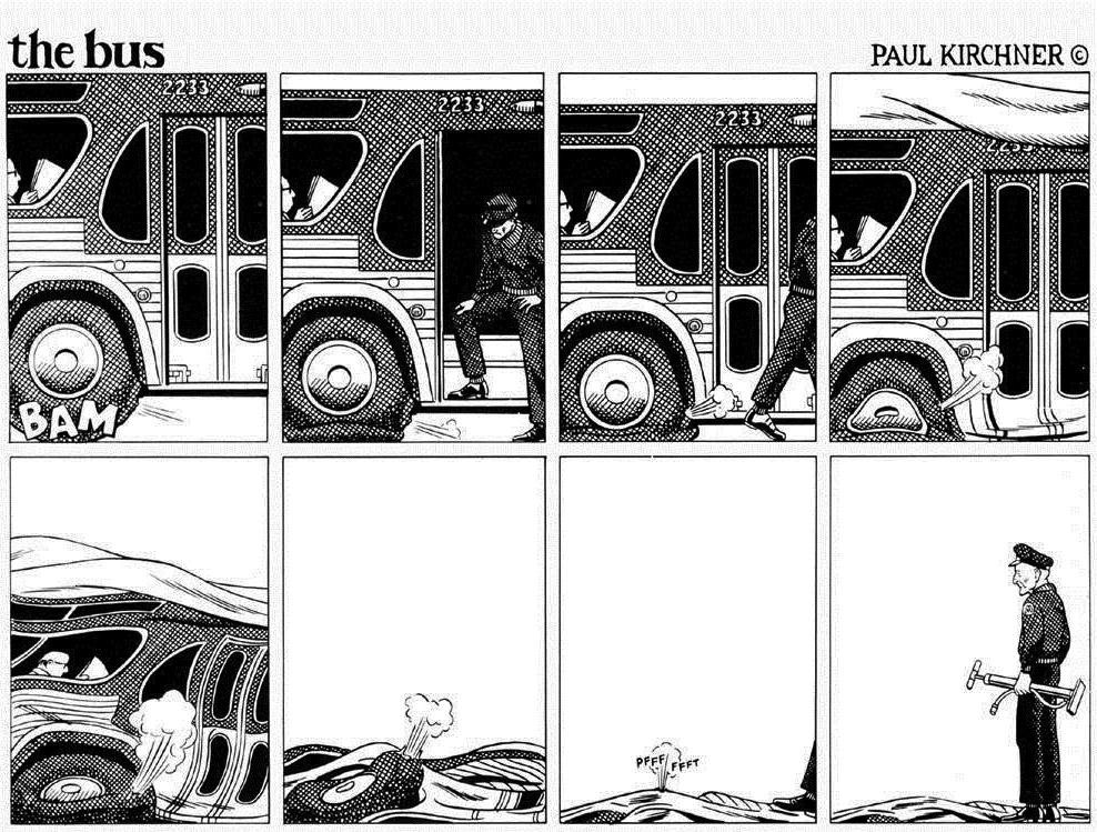 theillustratedarchives: Assorted strips from The Bus, by Paul Kirchner. omg there’s