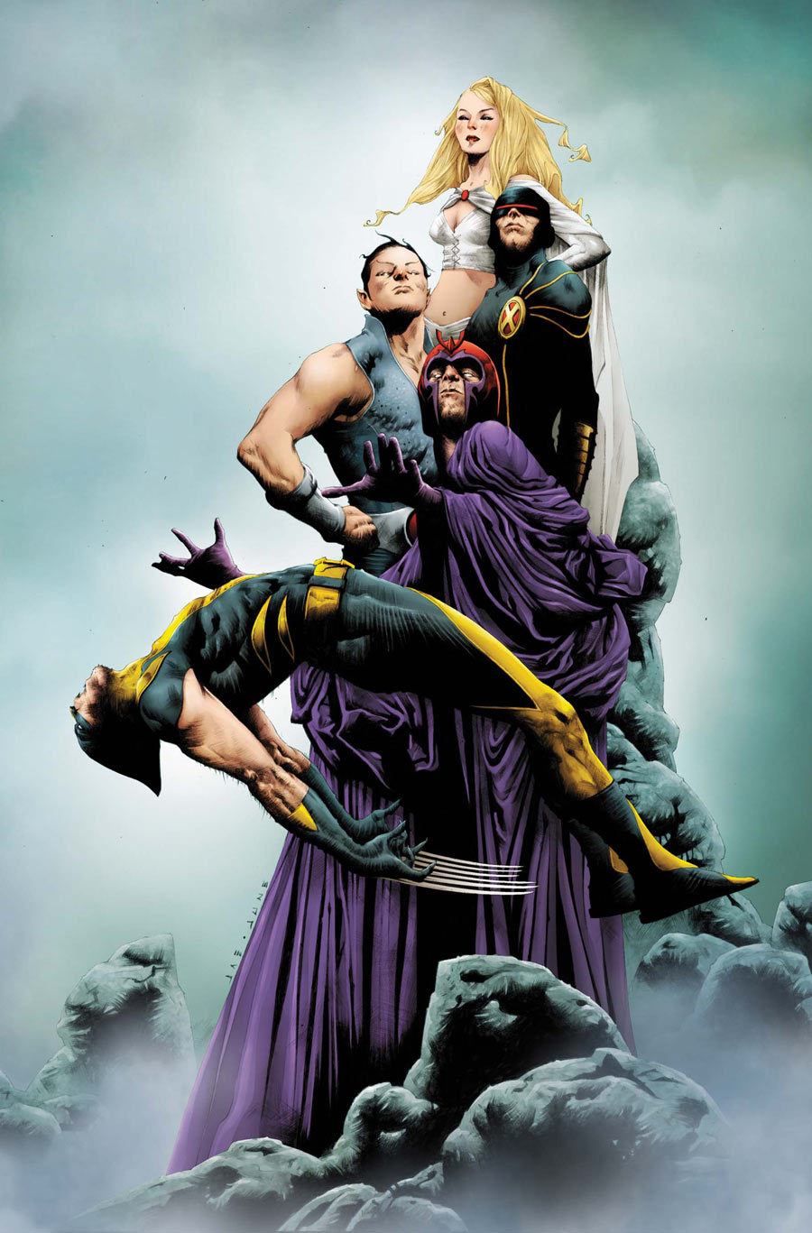 towritecomicsonherarms:  Wolverine and chums by Jae Lee