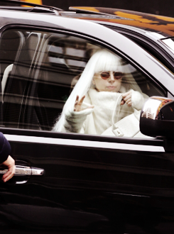  Gaga in New York City earlier today (3.25.14). 