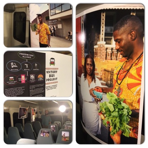 A beautiful photo exhibit at last night&rsquo;s event inside the victory bus. Showing photos of 